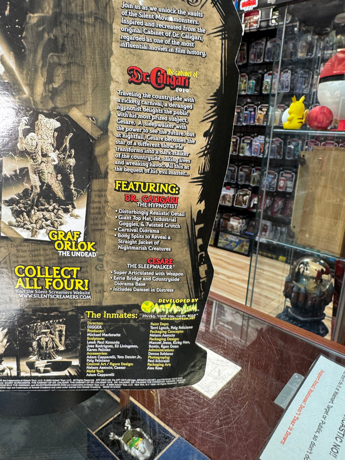 Cabinet of Dr Caligary (Silent Screamers, Aztech Toyz) SEALED product image 3, provided for visual reference and product
