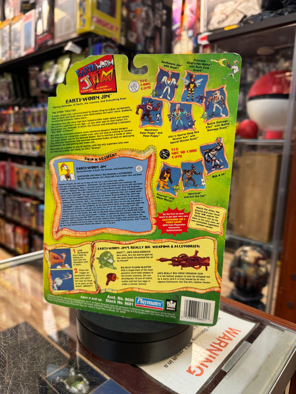 Defender of Earth Earthworm Jim (Playmates, Vintage Earthword Jim) SEALED product image 2, provided for visual reference and