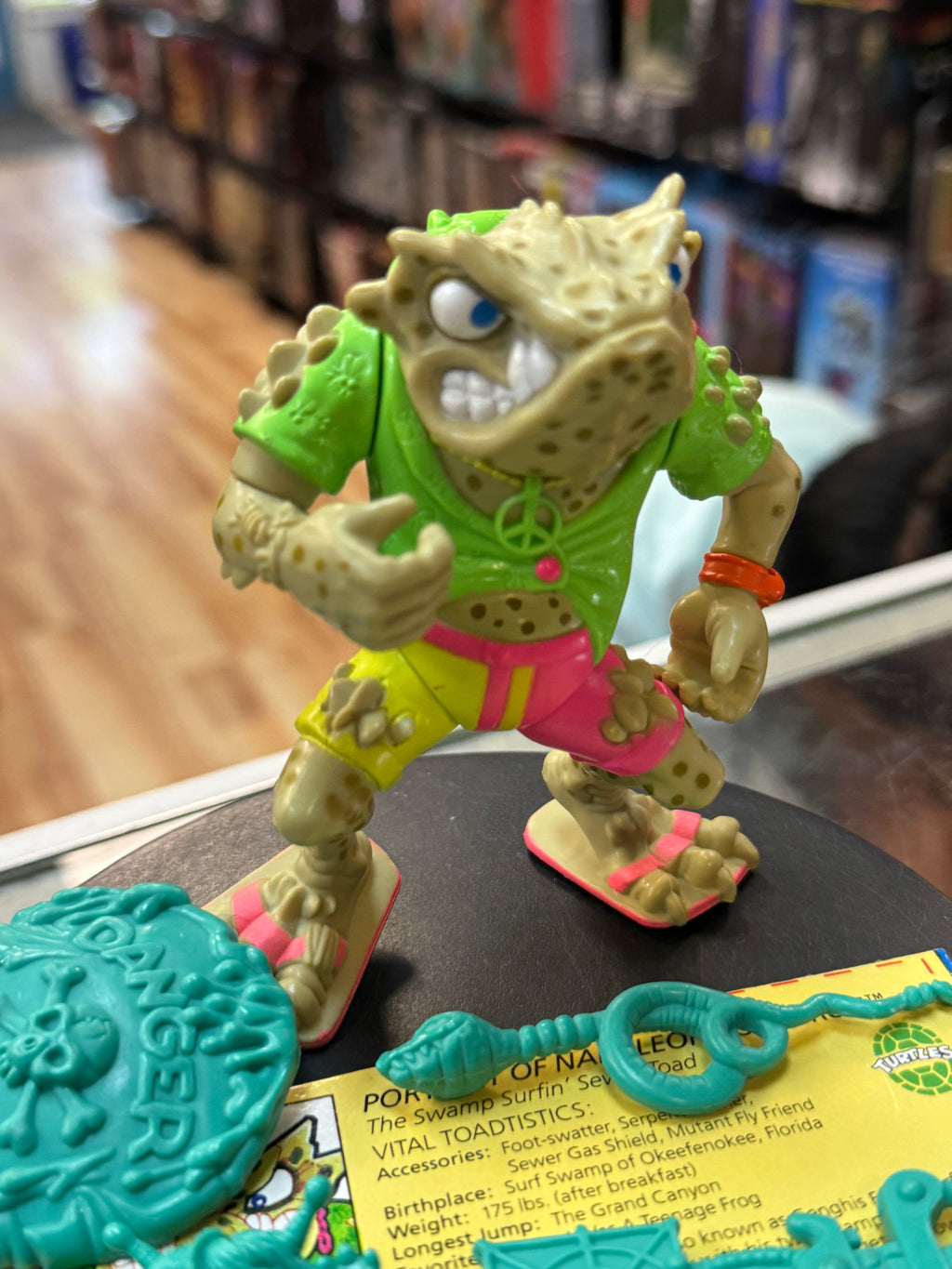Napoleon Bonafrog with File Card (Vintage TMNT Ninja Turtles, Playmates) COMPLETE product image 3, provided for visual