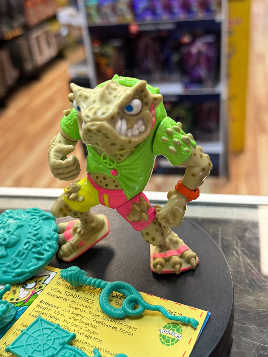 Napoleon Bonafrog with File Card (Vintage TMNT Ninja Turtles, Playmates) COMPLETE product image 2, provided for visual