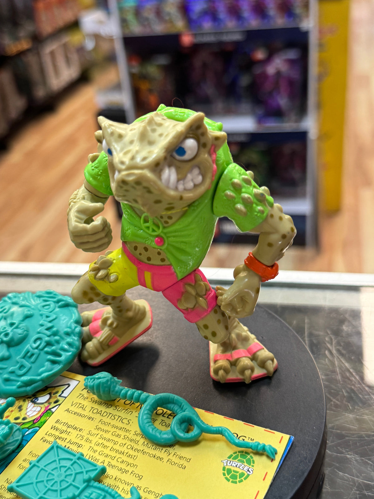 Napoleon Bonafrog with File Card (Vintage TMNT Ninja Turtles, Playmates) COMPLETE product image 2, provided for visual