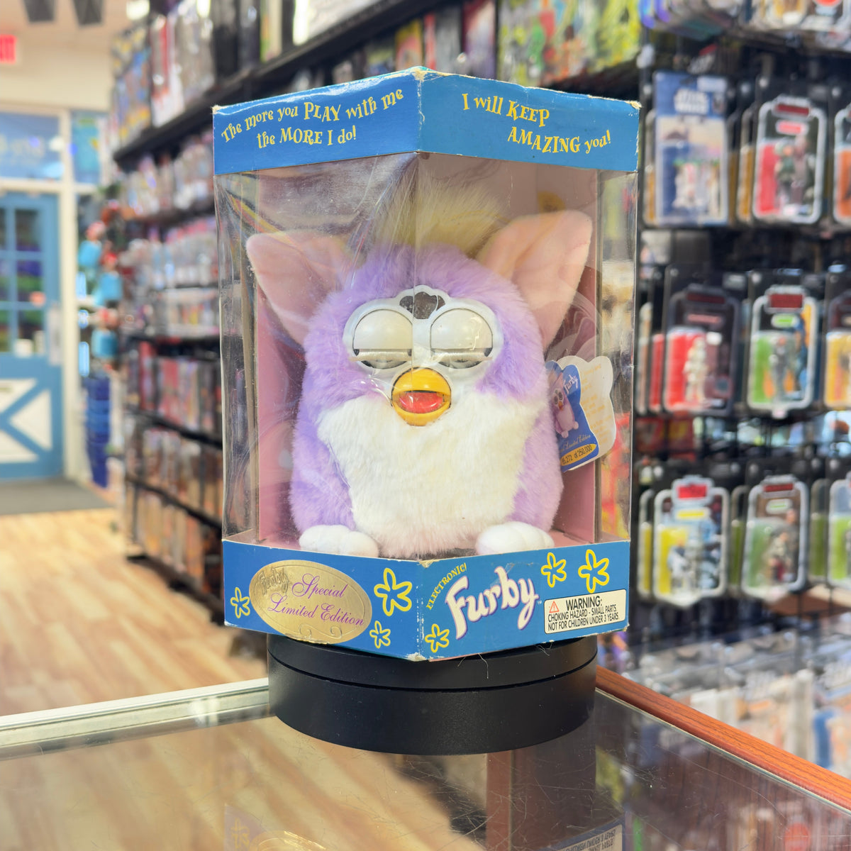 Furby Purple & White Special Edition (Vintage Furby, Tiger Electronics) SEALED product image 1, provided for visual