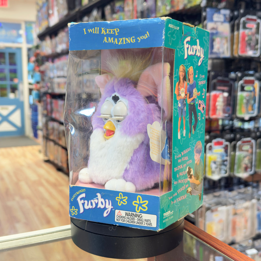 Furby Purple & White Special Edition (Vintage Furby, Tiger Electronics) SEALED product image 2, provided for visual