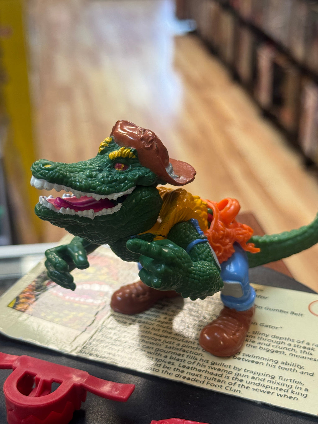 Leatherhead with File Card (Vintage TMNT Ninja Turtles, Playmates) COMPLETE product image 8, provided for visual reference