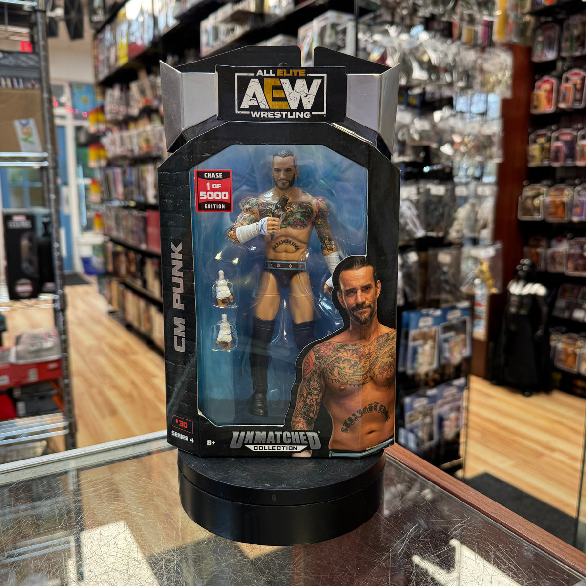 CM Punk #30 -Chase 1 of 5000- (AEW All Elite Wrestling, Jazwares) **SEALED** product image 1, provided for visual reference