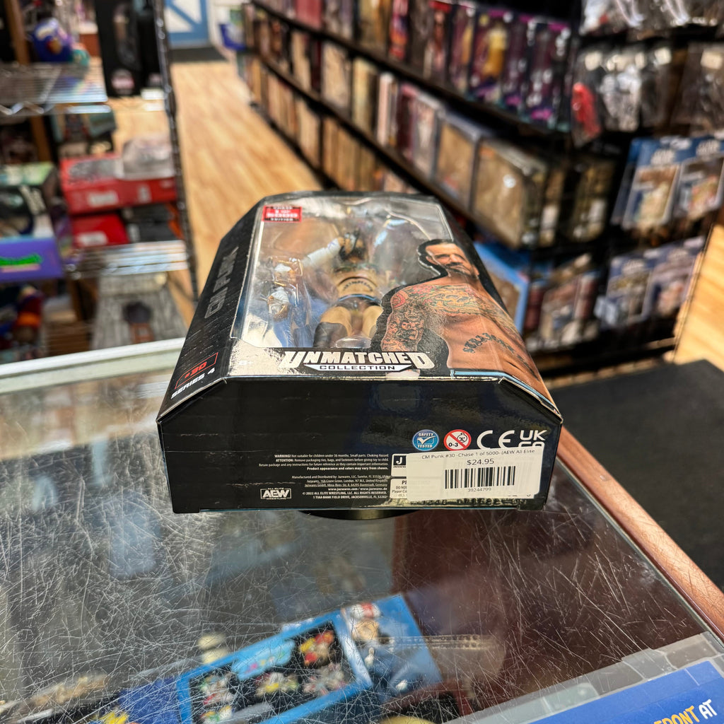 CM Punk #30 -Chase 1 of 5000- (AEW All Elite Wrestling, Jazwares) **SEALED** product image 6, provided for visual reference