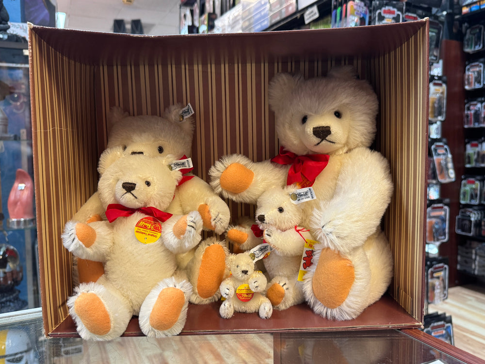 Tan Stuffed Bear Family with Box & Tags LE 26/203 (Vintage Steiff, German)