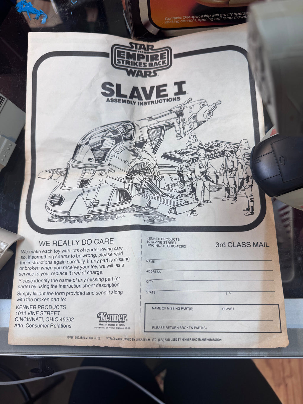 Boba Fett Slave 1 with Box (Vintage Star Wars, Kenner) COMPLETE product image 10, provided for visual reference and product