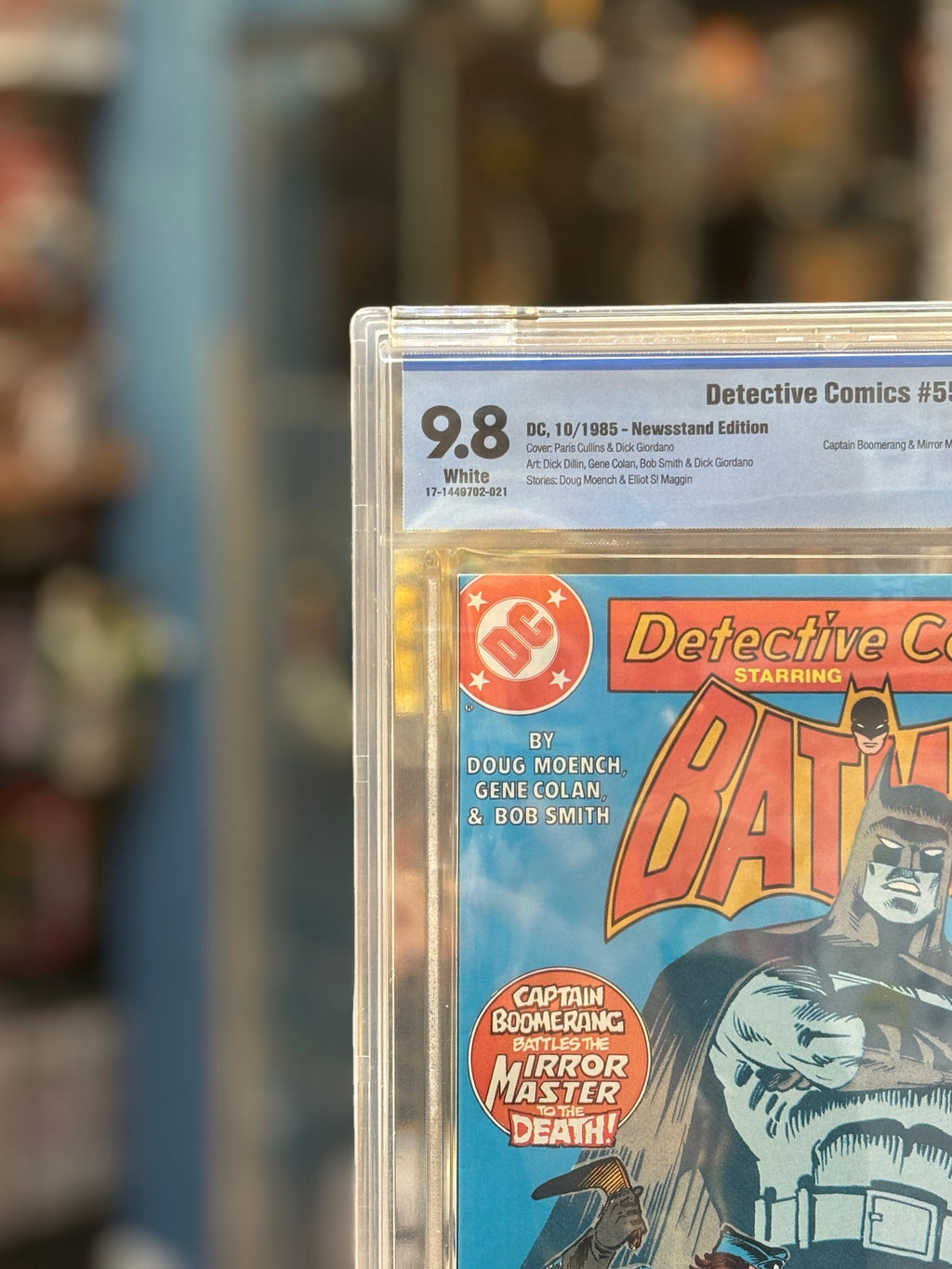 Detective Comics #555 (DC Comics, CBCS Graded 9.8 WHITE) product image 2, provided for visual reference and product detail