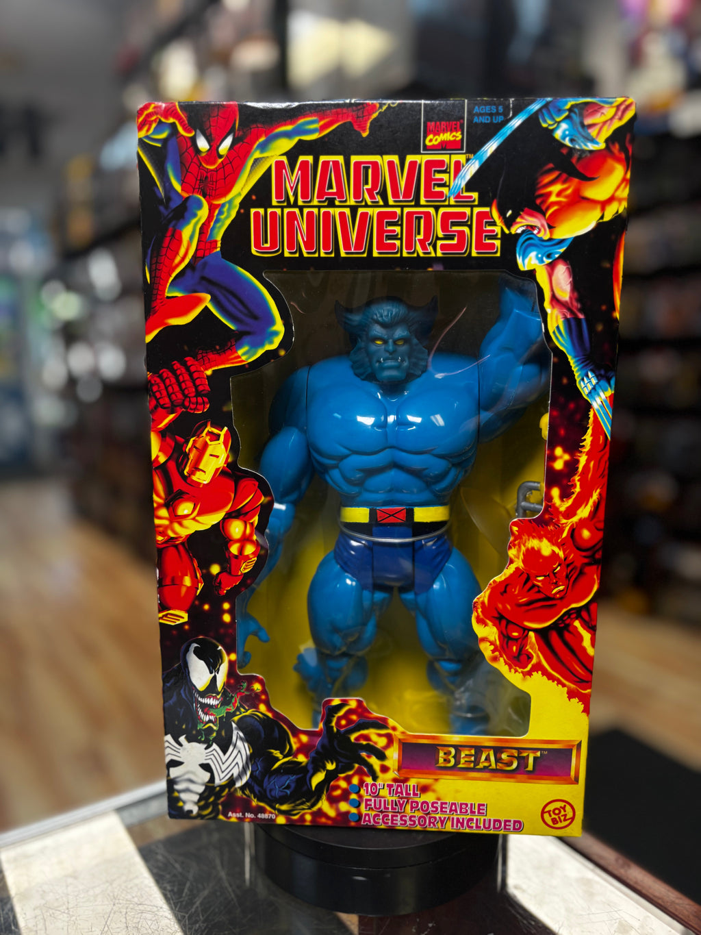 Deluxe Blue Beast 10" (Vintage Marvel Universe, Toybiz) SEALED product image 1, provided for visual reference and product