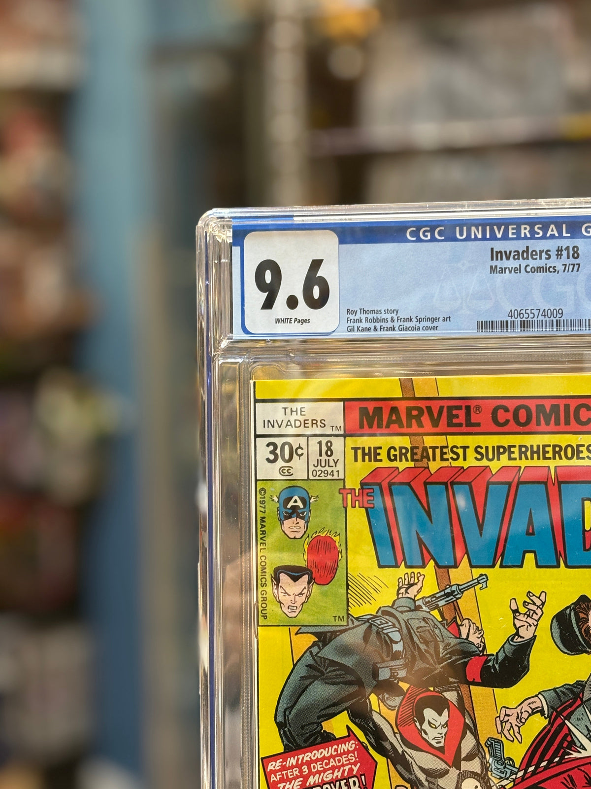 Invaders #18 (Marvel Comics, CGC Graded 9.6 WHITE) product image 2, provided for visual reference and product detail review