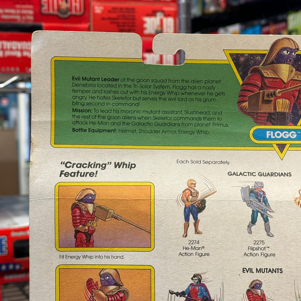 Flogg US Release (Vintage New Adventures MOTU, Mattel) SEALED product image 7, provided for visual reference and product