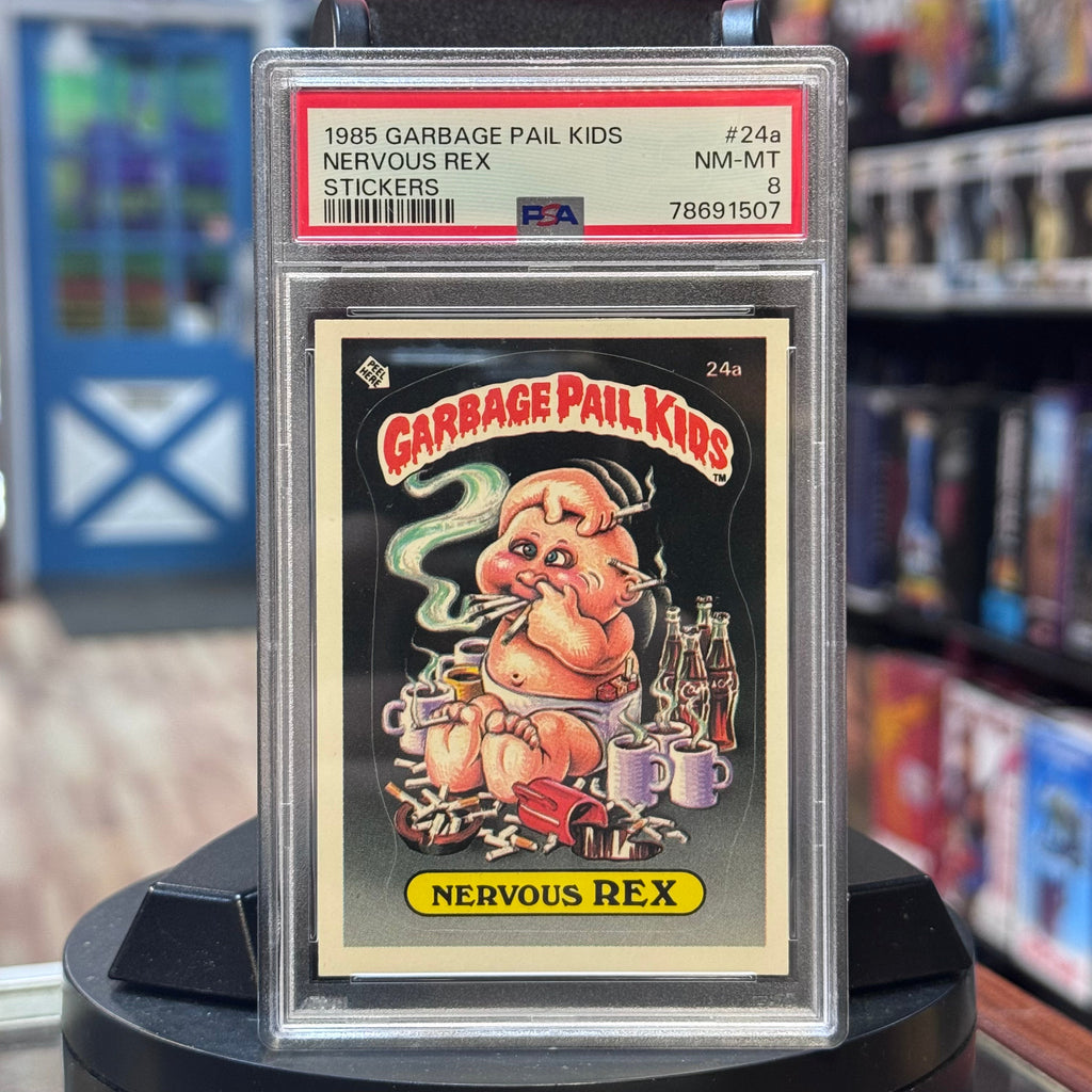 Nervous Rex #24a NM-MT 1985 (Garbage Pail Kids, TOPPS) **PSA 8** product image 1, provided for visual reference and product