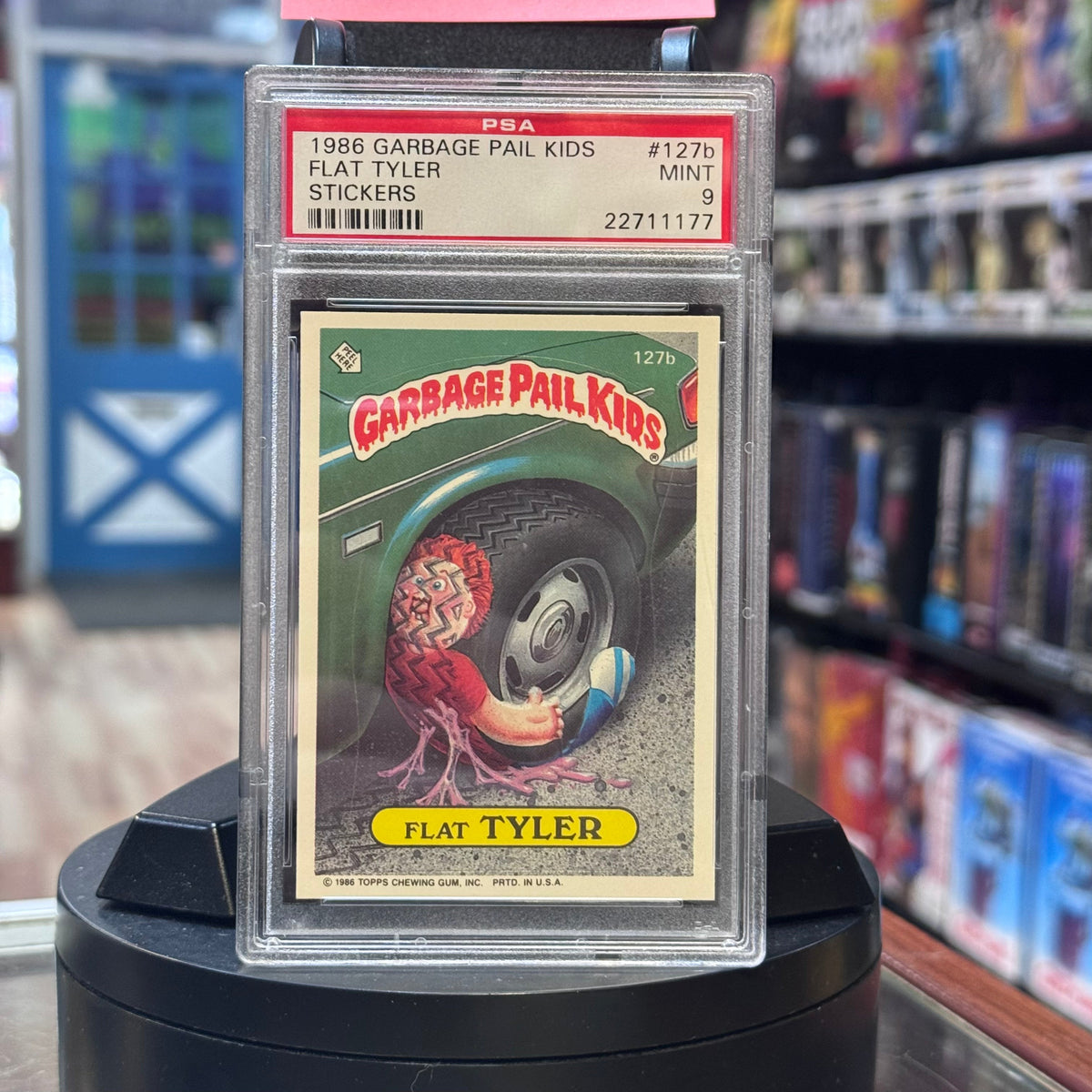 Flat Tyler #127b Mint 1986 (Garbage Pail Kids, TOPPS) **PSA 9** product image 1, provided for visual reference and product