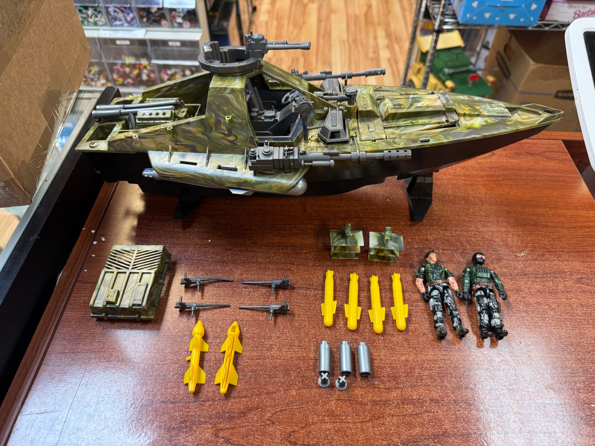 Hydrofoil Moray with Drivers (Vintage GI Joe Venom Valor, Hasbro) **COMPLETE** product image 1, provided for visual