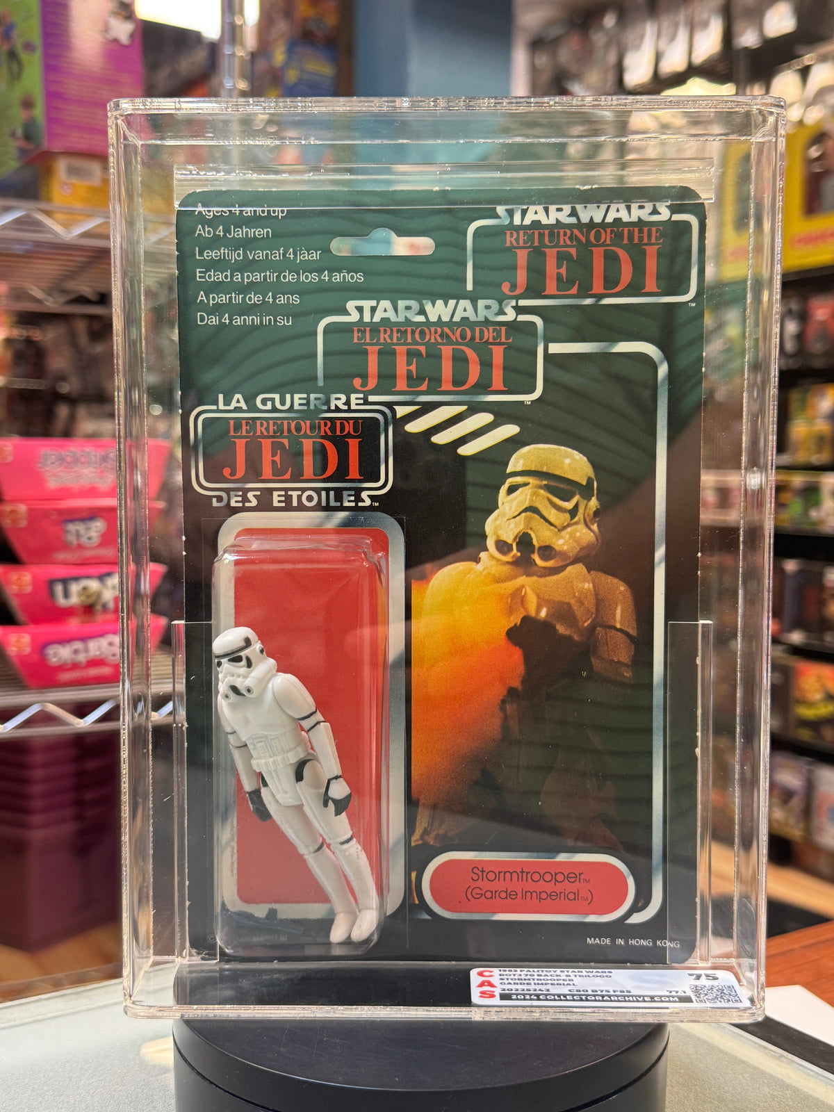 Stormtrooper TriLogo 70B (Vintage Star Wars, Kenner) **CAS Graded 75** product image 1, provided for visual reference and