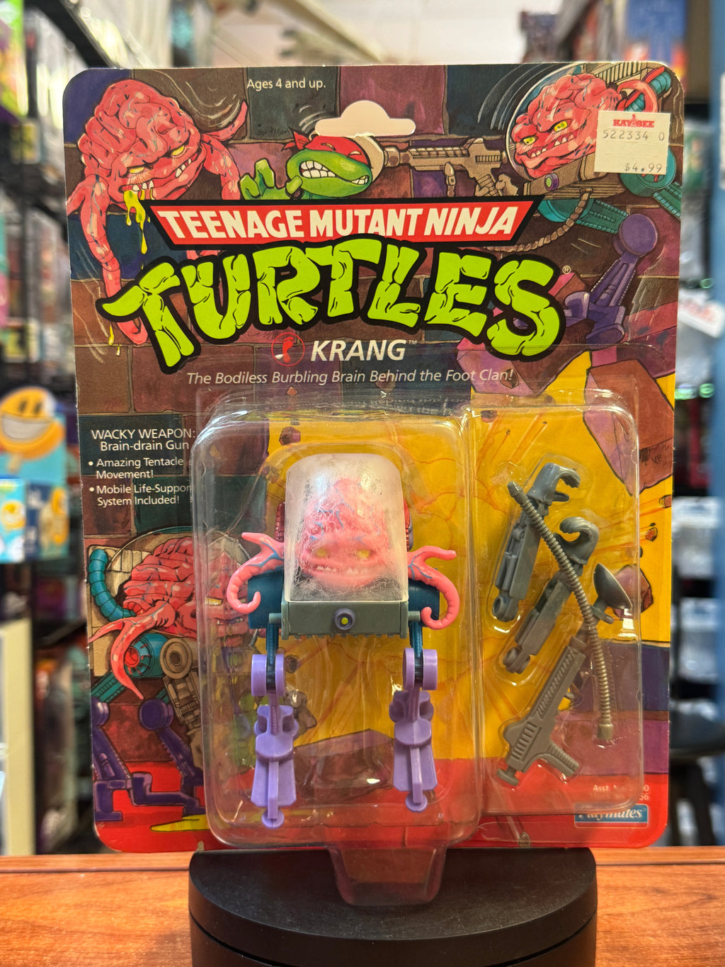 Krang with Walker 14 Back (Vintage TMNT Ninja Turtles, Playmates) SEALED product image 1, provided for visual reference and