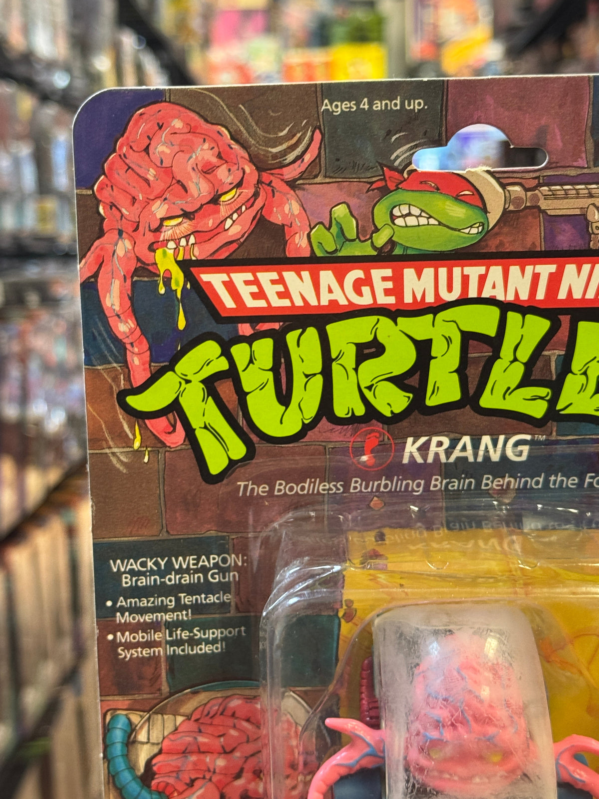 Krang with Walker 14 Back (Vintage TMNT Ninja Turtles, Playmates) SEALED product image 2, provided for visual reference and