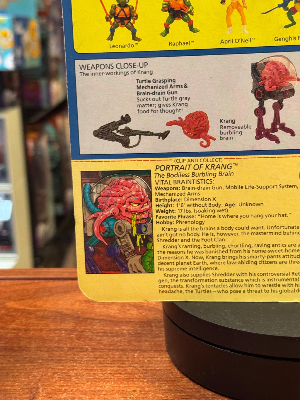 Krang with Walker 14 Back (Vintage TMNT Ninja Turtles, Playmates) SEALED product image 8, provided for visual reference and
