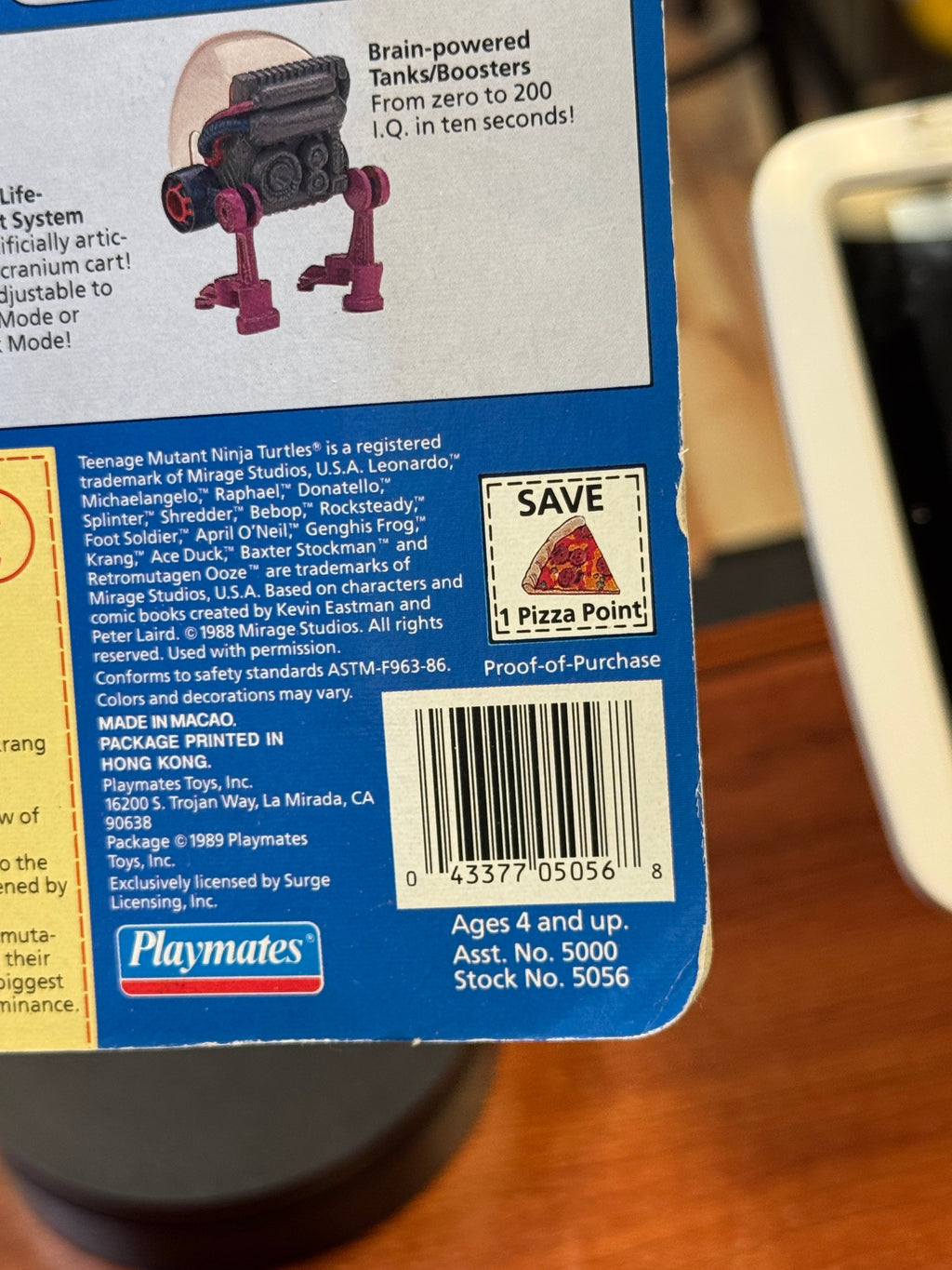 Krang with Walker 14 Back (Vintage TMNT Ninja Turtles, Playmates) SEALED product image 12, provided for visual reference and