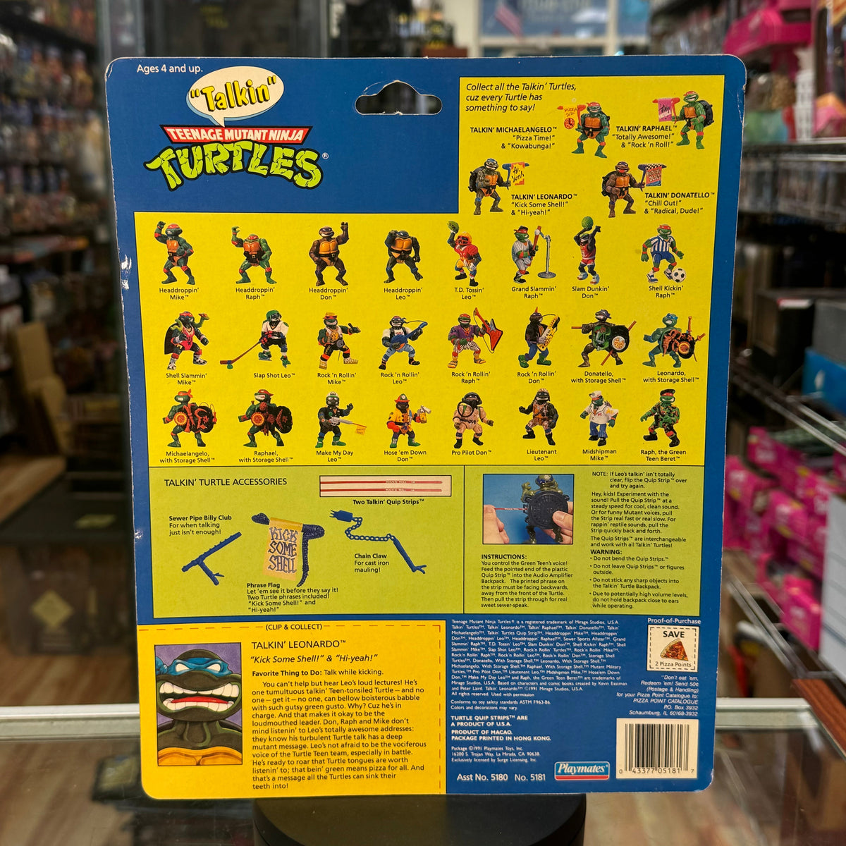 Leonardo Talkin' Turtles 5427 (Vintage TMNT Teenage Mutant Ninja Turtles, Playmates) SEALED product image 7, provided for