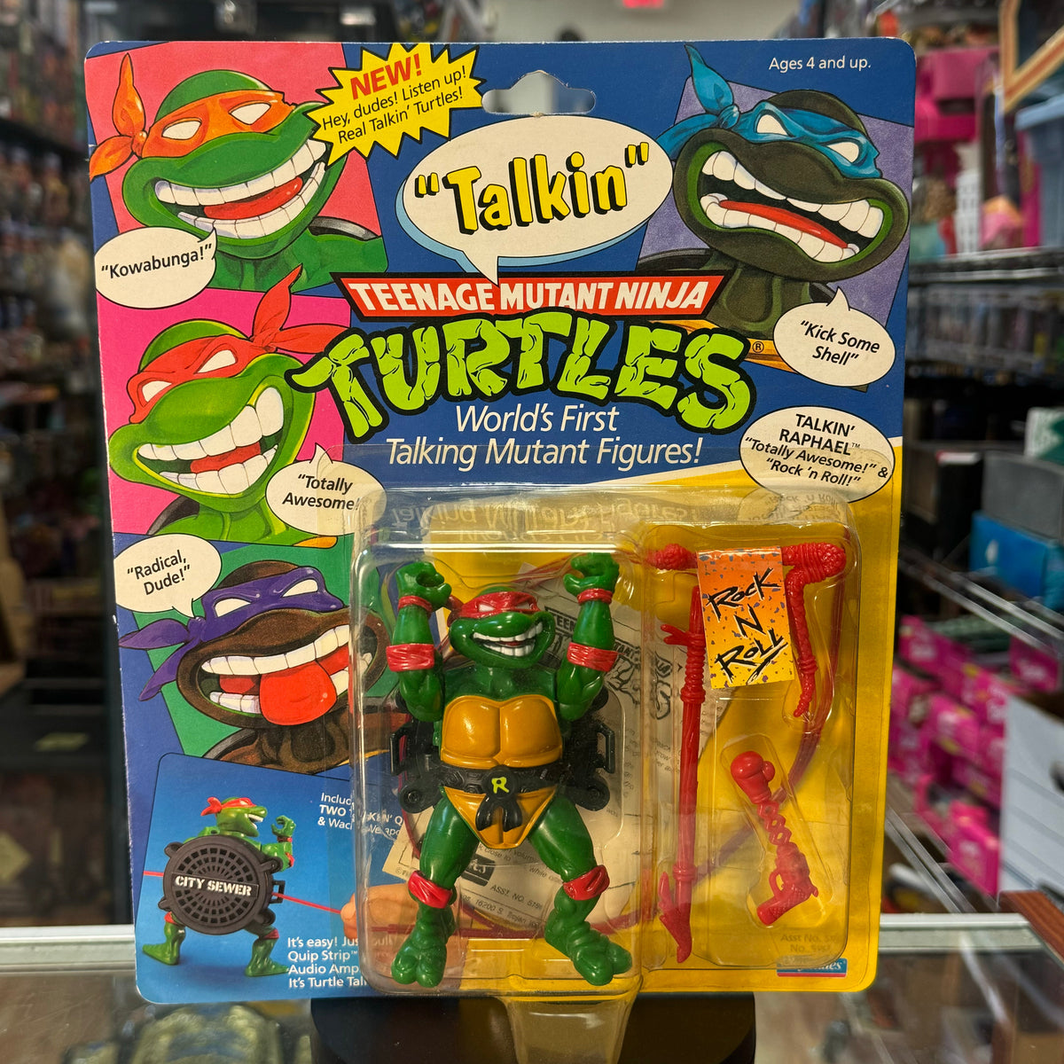 Raphael Talkin' Turtles 5432 (Vintage TMNT Teenage Mutant Ninja Turtles, Playmates) SEALED product image 1, provided for