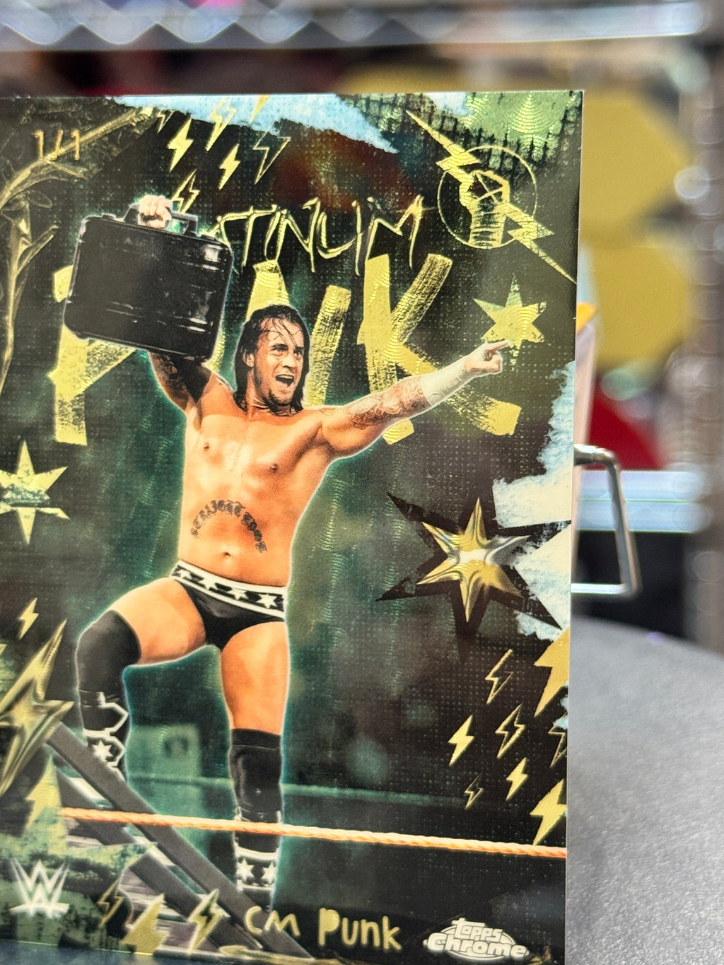 Money in the Bank CM Punk 1/1 -Platinum Punk (WWE, Topps Chrome) product image 2, provided for visual reference and product