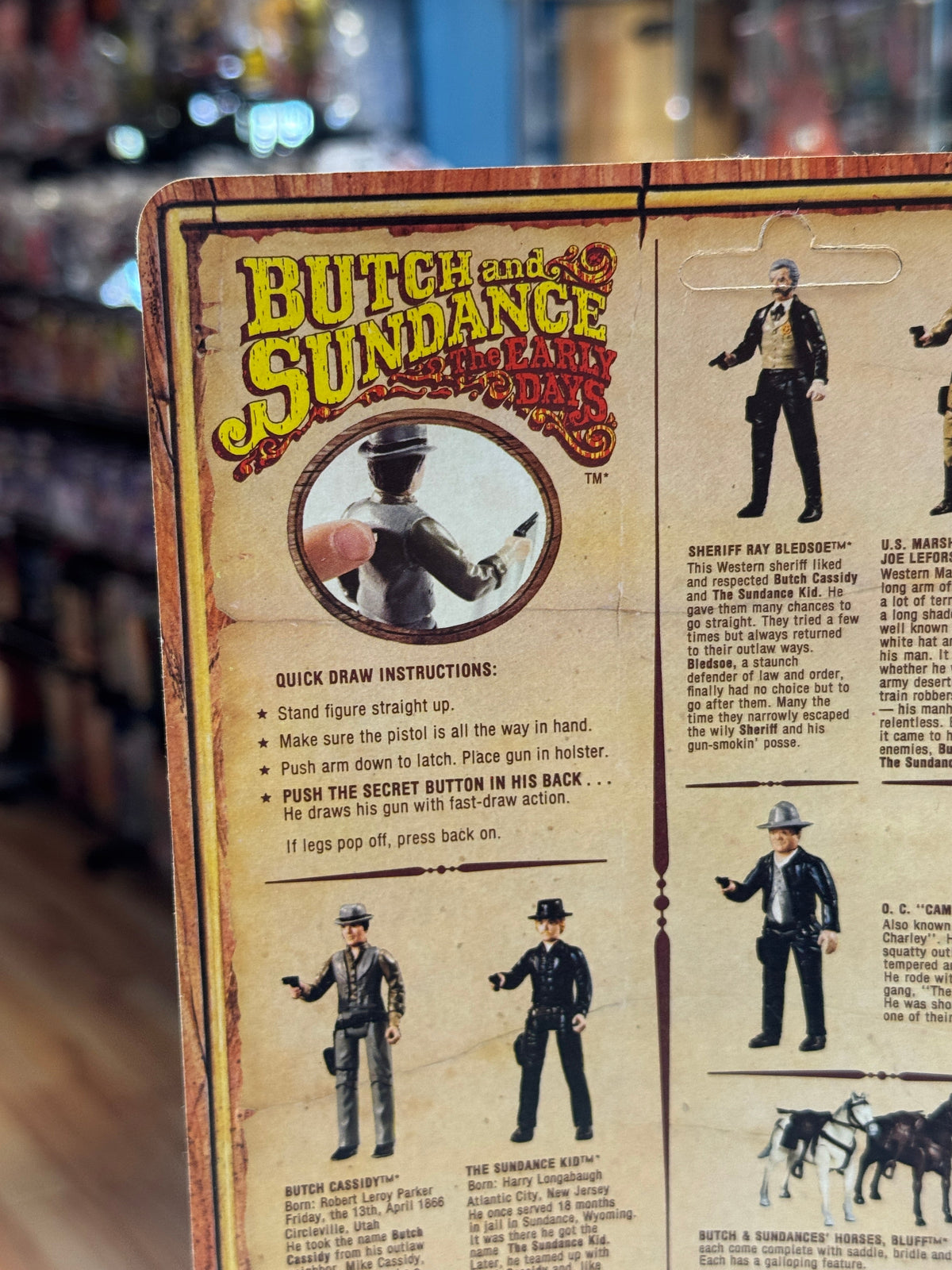 Sheriff Bledsoe 3.75 Figure (Kenner, Vintage Butch & Sundance Kid) SEALED product image 5, provided for visual reference and