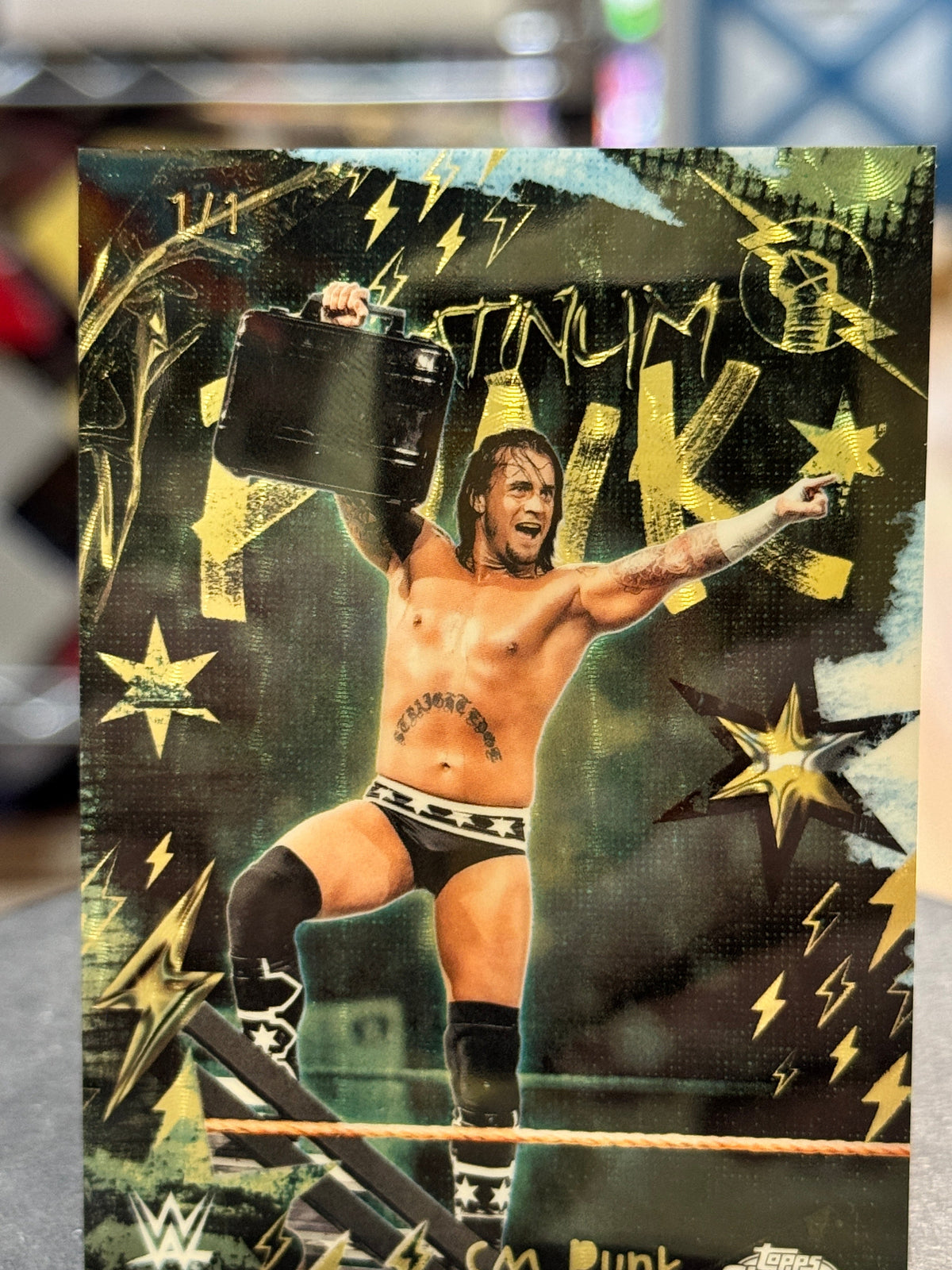 Money in the Bank CM Punk 1/1 -Platinum Punk (WWE, Topps Chrome) product image 6, provided for visual reference and product