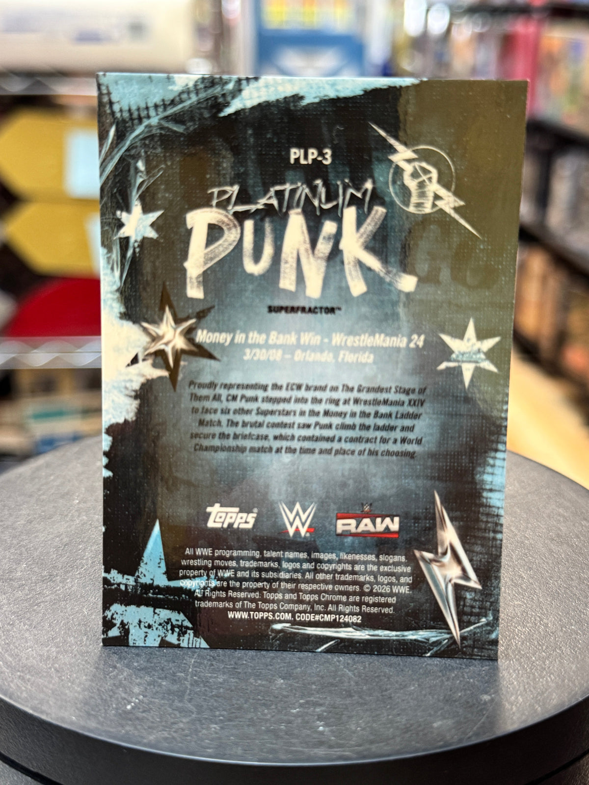 Money in the Bank CM Punk 1/1 -Platinum Punk (WWE, Topps Chrome) product image 8, provided for visual reference and product