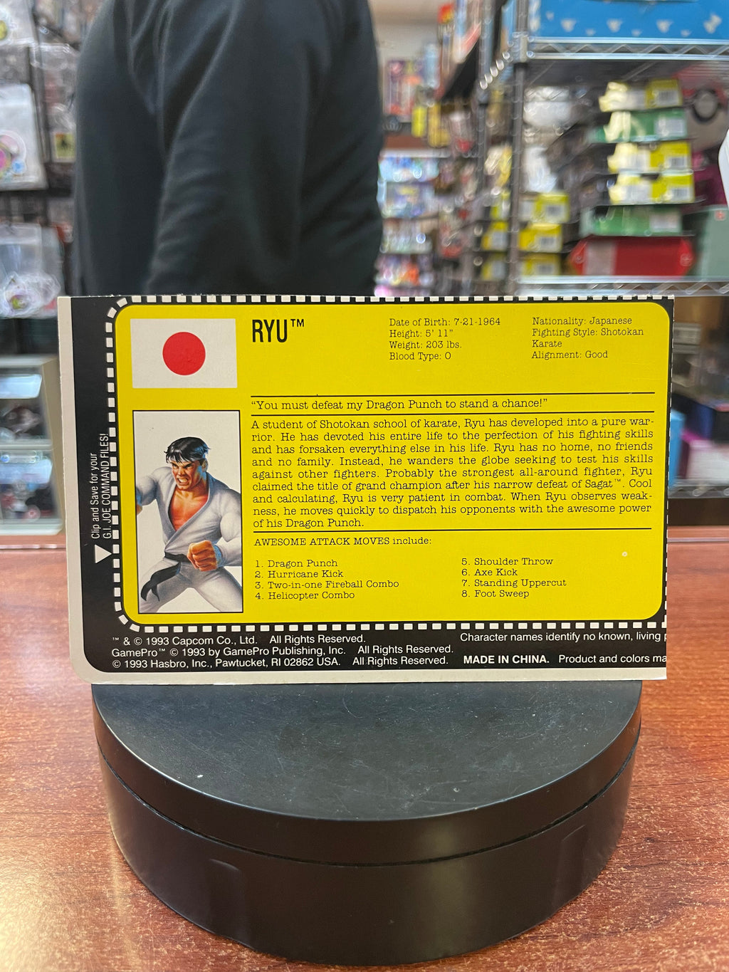 Street Fighter Ryu (Vintage GI Joe, Hasbro) **COMPLETE** product image 2, provided for visual reference and product detail