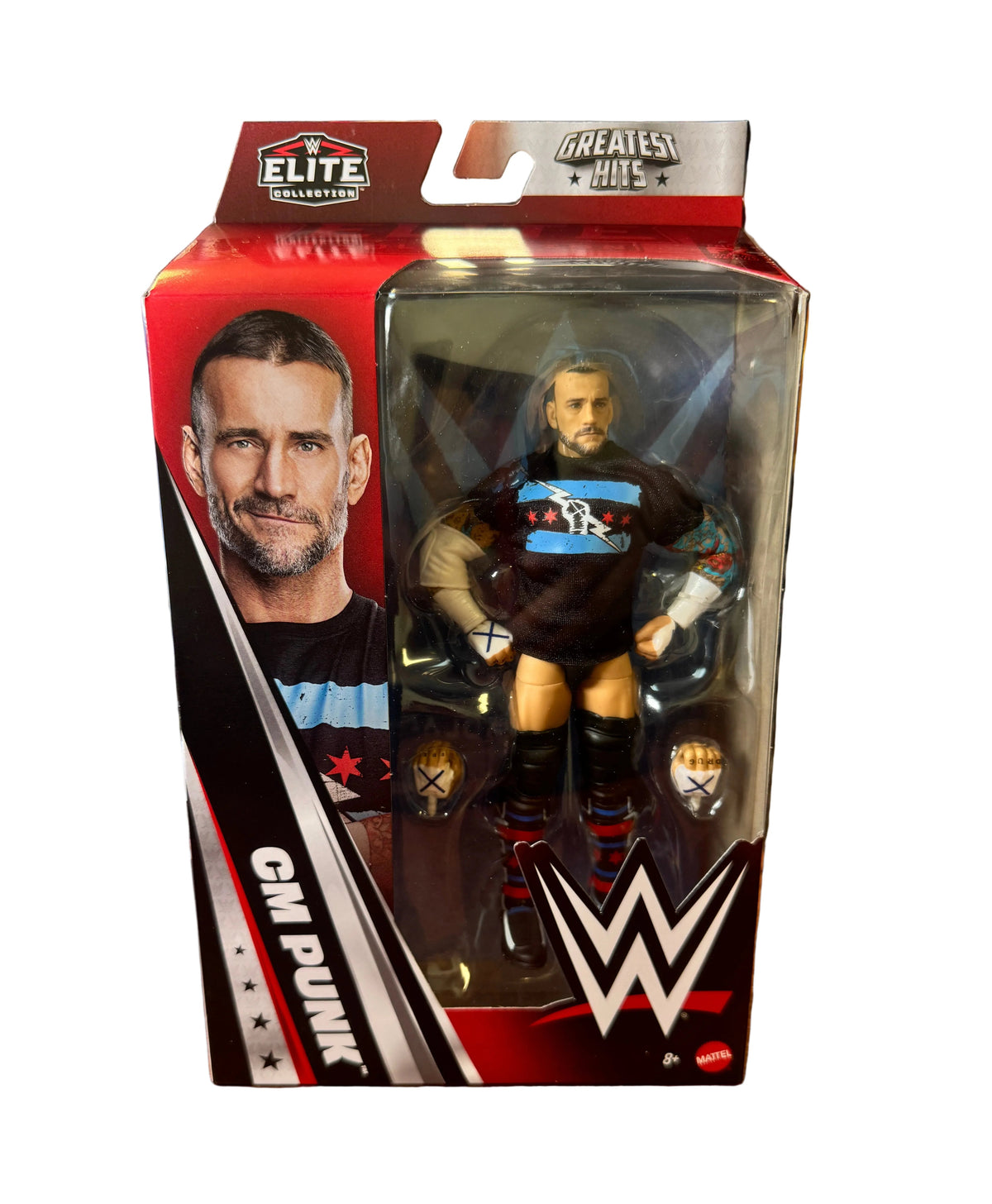 CM Punk Greatest Hits (WWE Elites, Mattel) **SEALED** product image 1, provided for visual reference and product detail