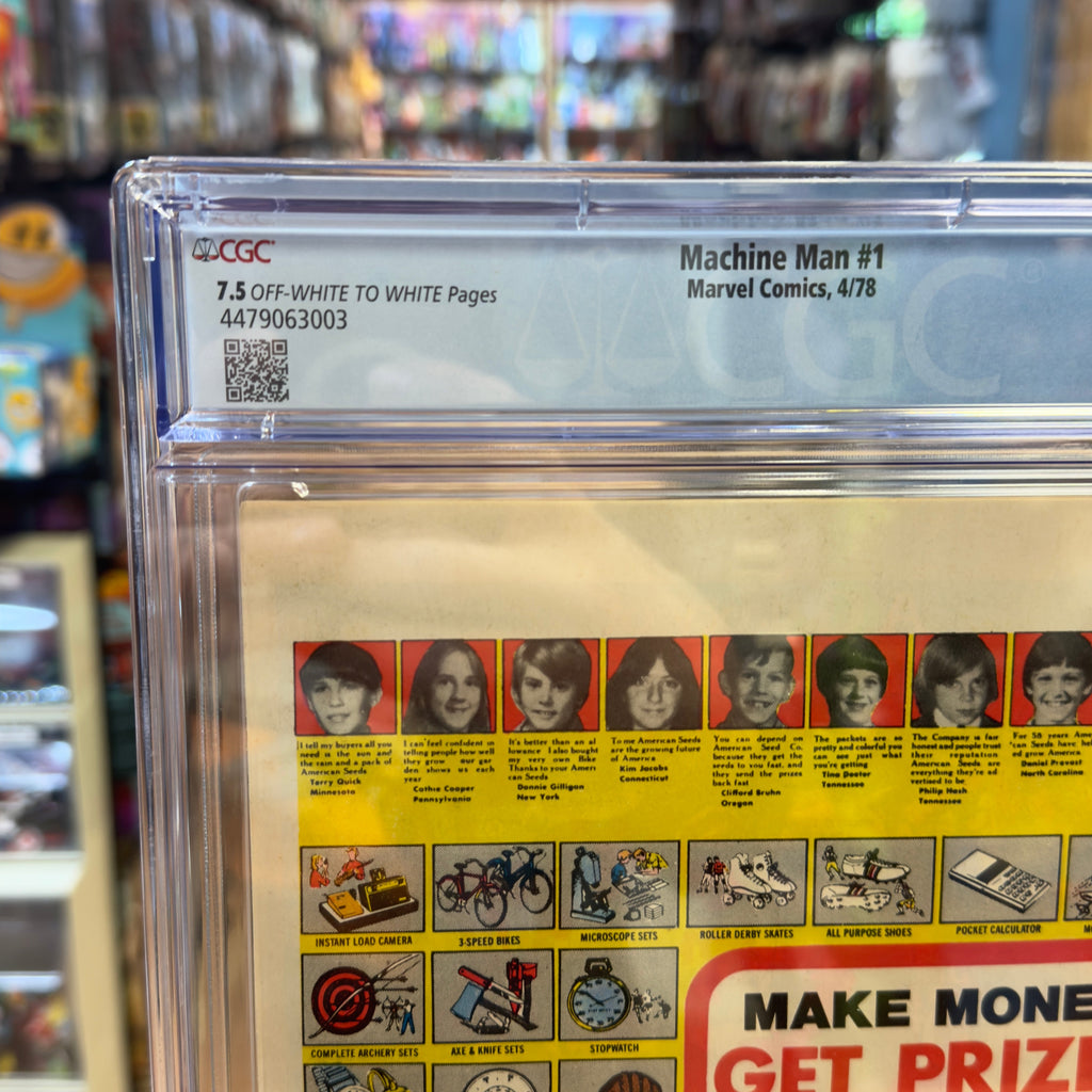 Machine Man #1 (Marvel Comics, CGC Graded 7.5 OFF WHITE/WHITE) product image 3, provided for visual reference and product