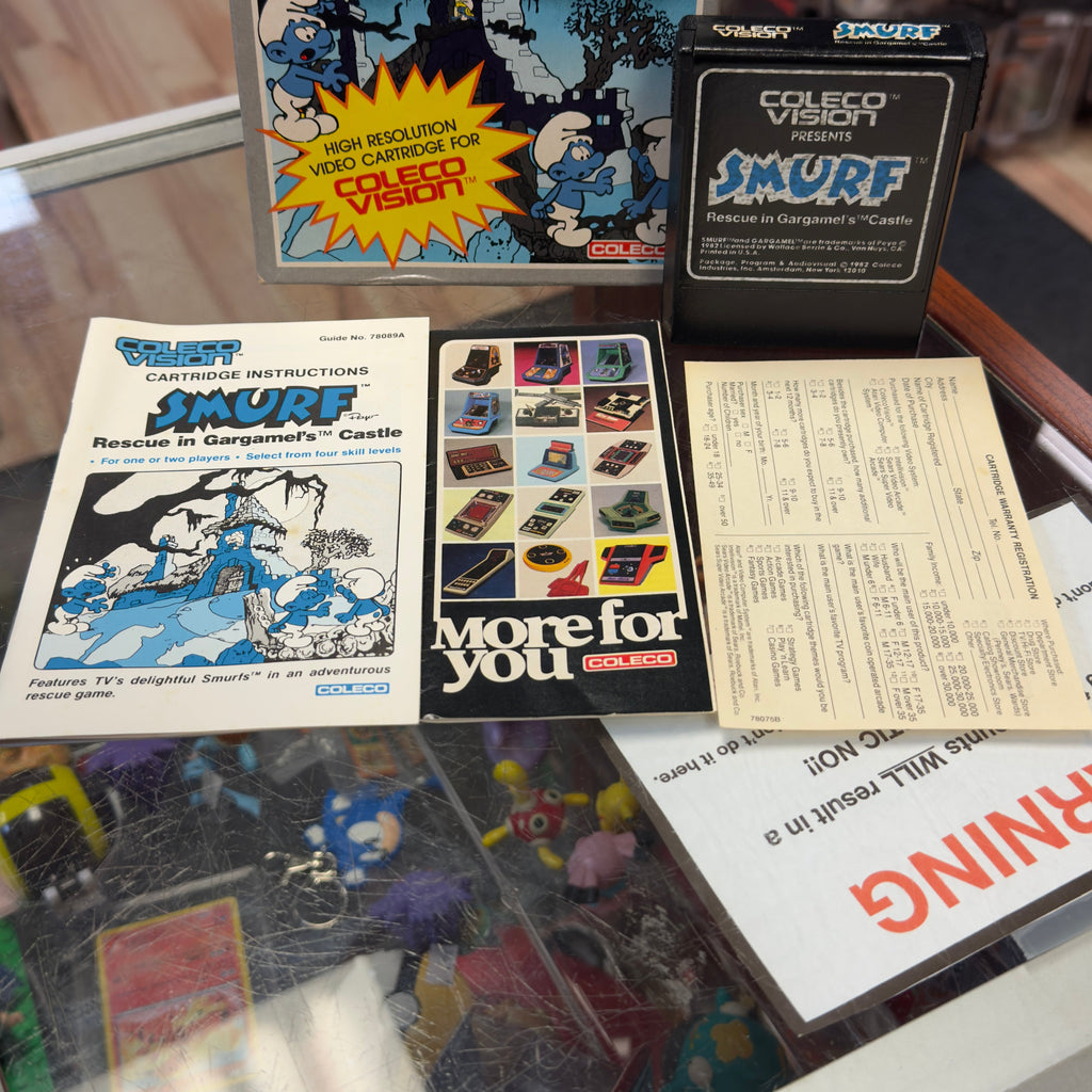 Smurf Rescue in Gargamel's Castle (Colecovision, Video Game) Complete product image 3, provided for visual reference and