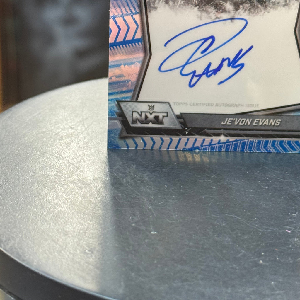 Je'Von Evans NXT Blue Refractor Autograph Card (WWE, Topps Chrome) product image 7, provided for visual reference and