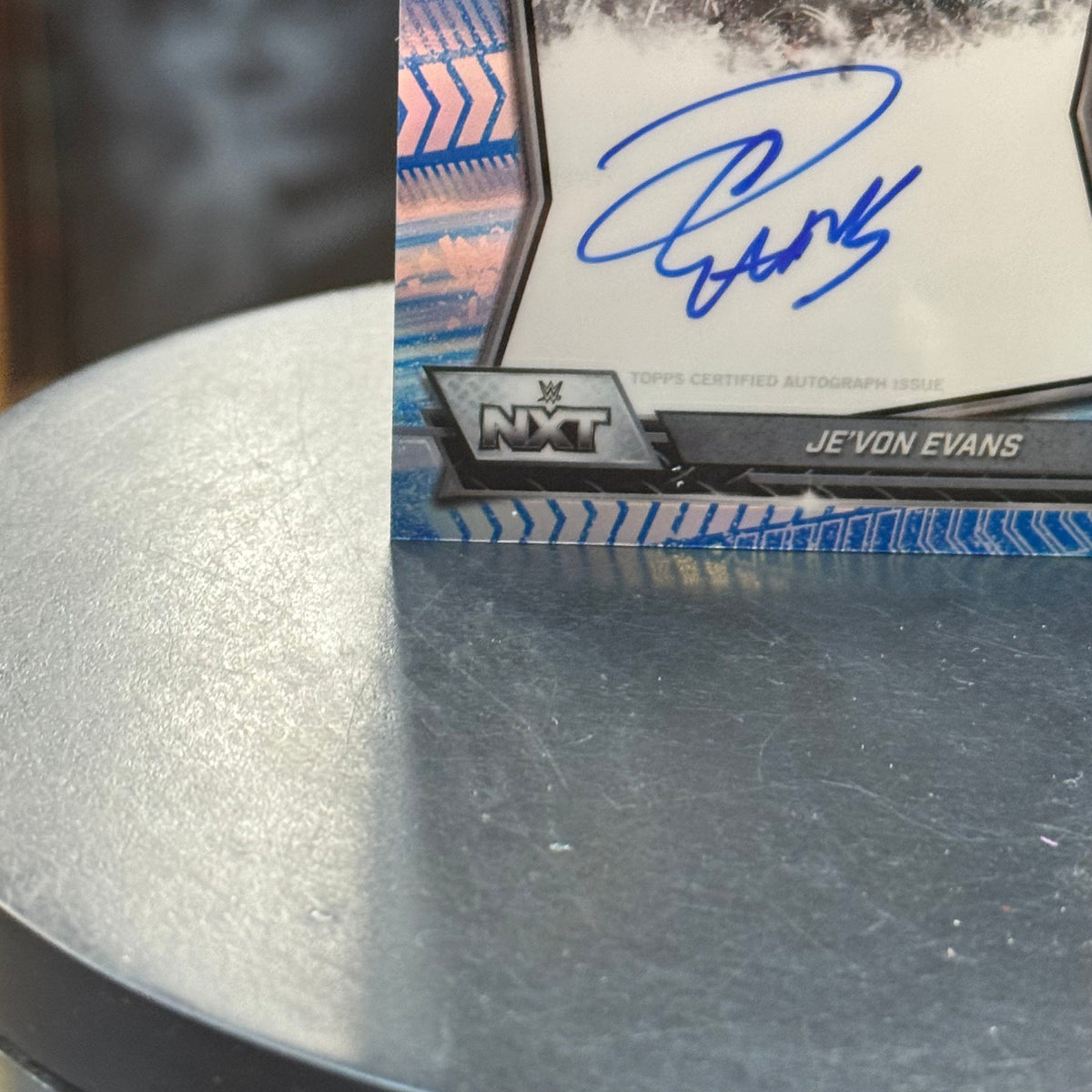 Je'Von Evans NXT Blue Refractor Autograph Card (WWE, Topps Chrome) product image 7, provided for visual reference and