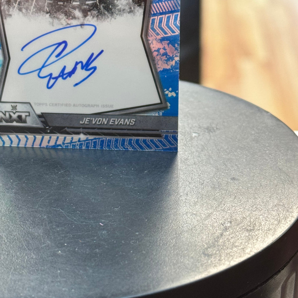 Je'Von Evans NXT Blue Refractor Autograph Card (WWE, Topps Chrome) product image 8, provided for visual reference and