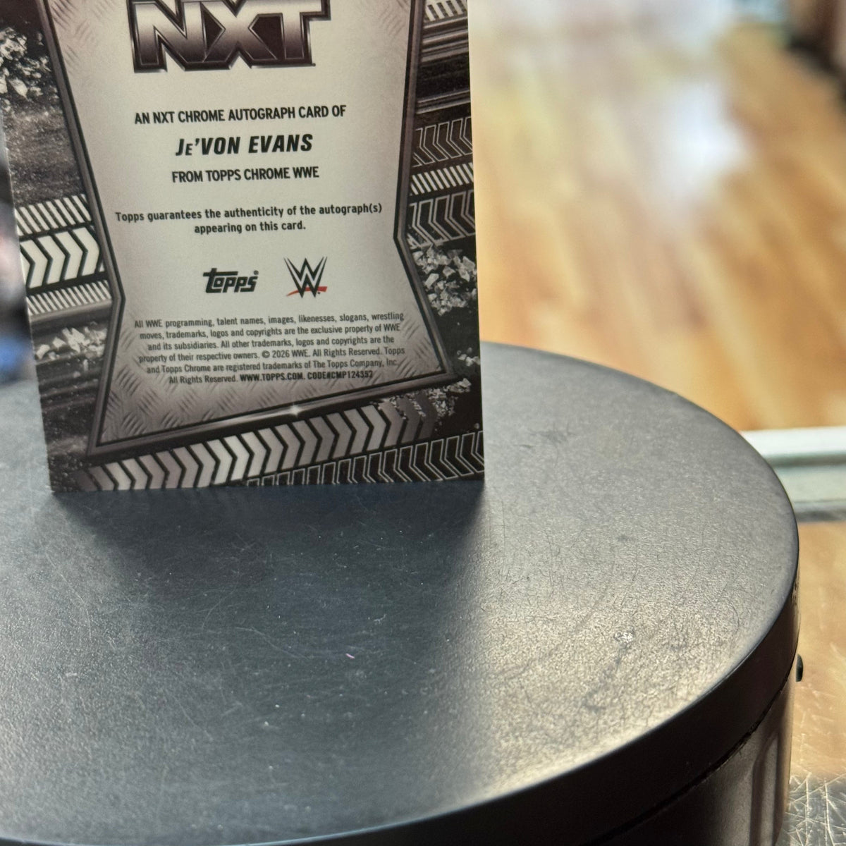 Je'Von Evans NXT Blue Refractor Autograph Card (WWE, Topps Chrome) product image 15, provided for visual reference and