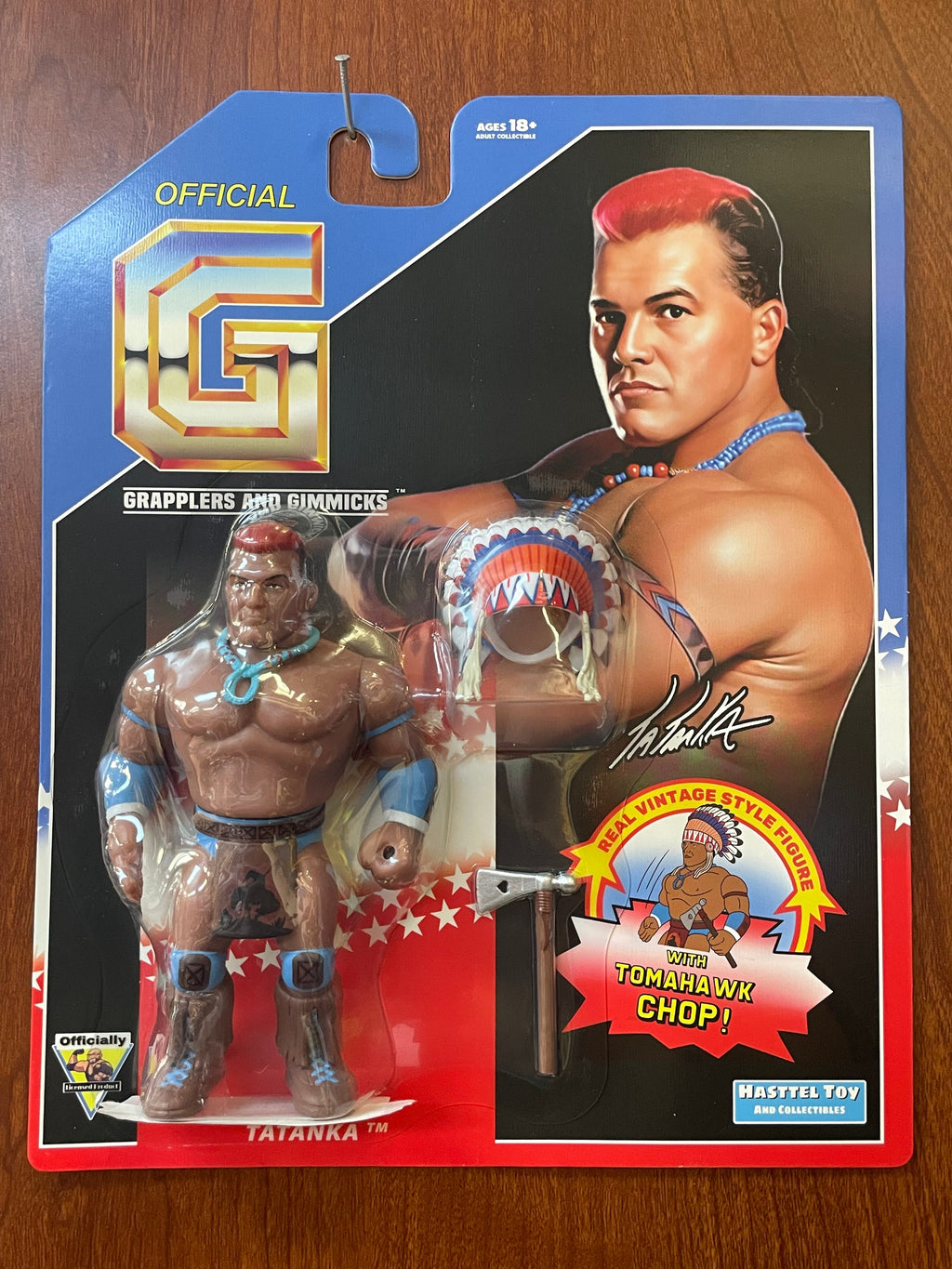 Tatanka with Head Dress 93 (Grapplers & Gimmicks WWF, Hasttel Toys) product image 3, provided for visual reference and