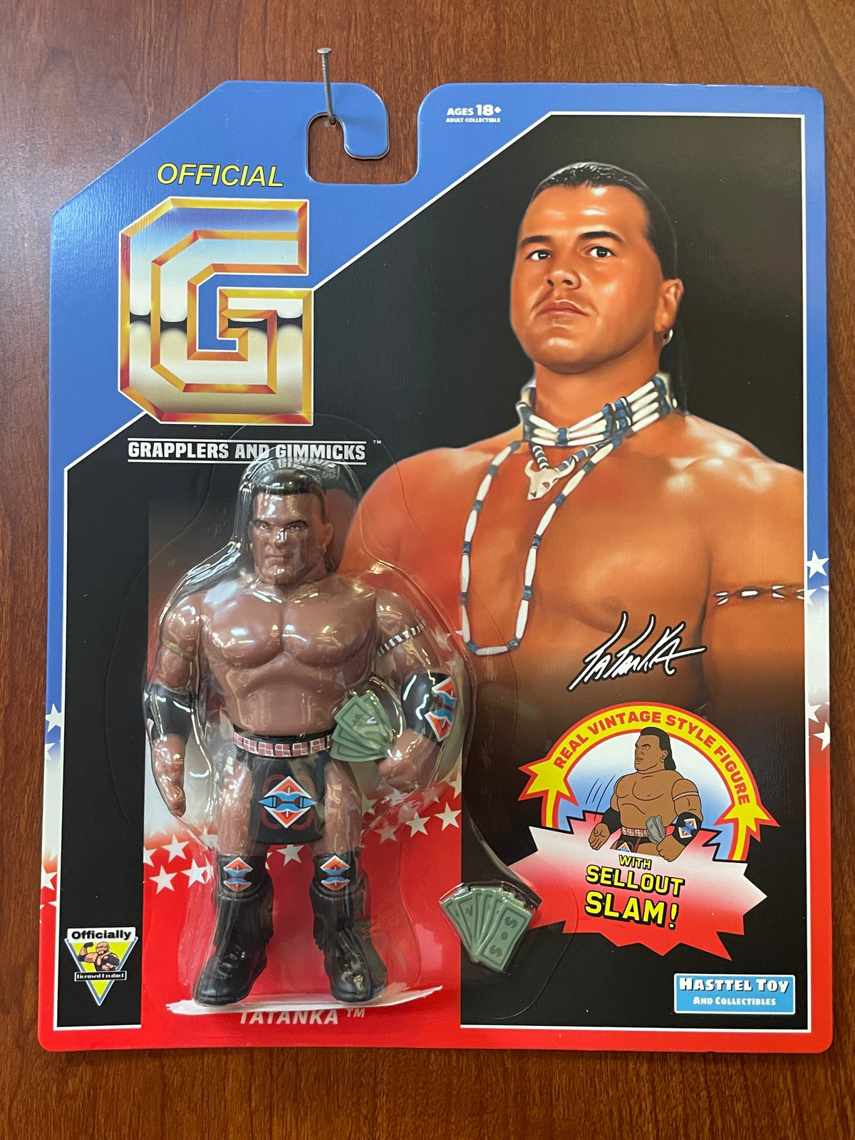 Tatanka Money Inc 94 (Grapplers & Gimmicks WWF, Hasttel Toys) product image 1, provided for visual reference and product
