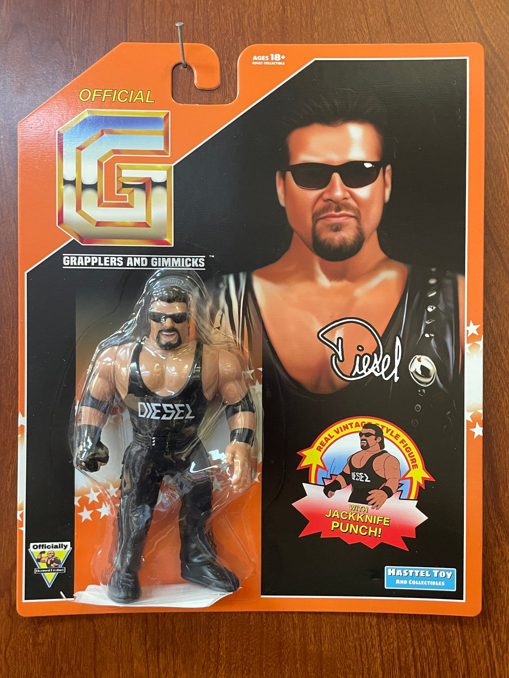 Diesel '94 Orange Card (Grapplers & Gimmicks WWF, Hasttel Toys) product image 3, provided for visual reference and product