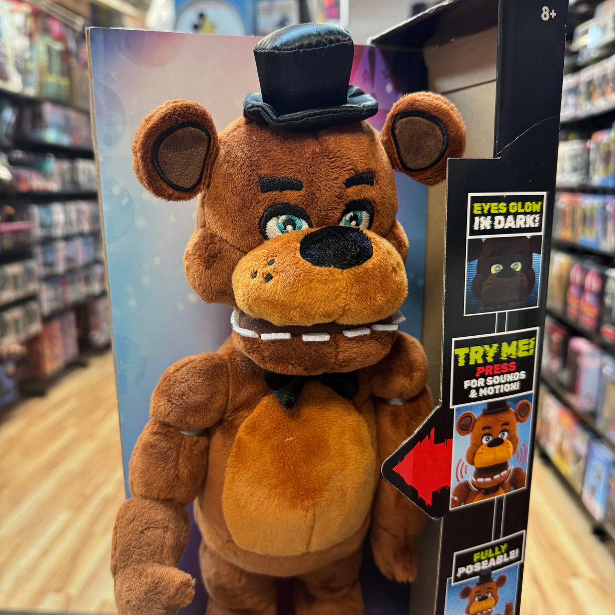 Classic Freddy Glow in The Dark Eyes Poseable 14" Plush (Five Nights at Freddys, Jazwares) *SEALED* product image 6,