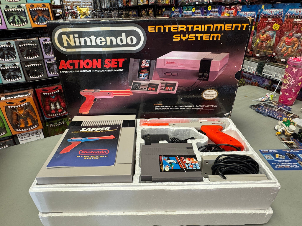 Boxed NES Action Set (Vintage Nintendo, Video Game) COMPLETE & TESTED product image 1, provided for visual reference and