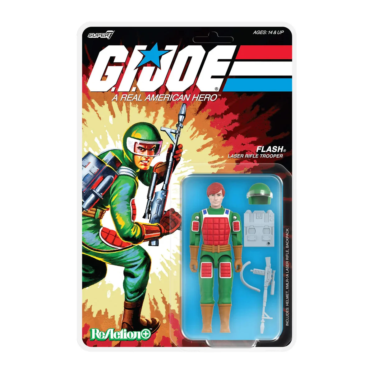 Flash -Comics- (Vintage Style GI Joe, Super7 Reaction+) *SEALED* product image 1, provided for visual reference and product