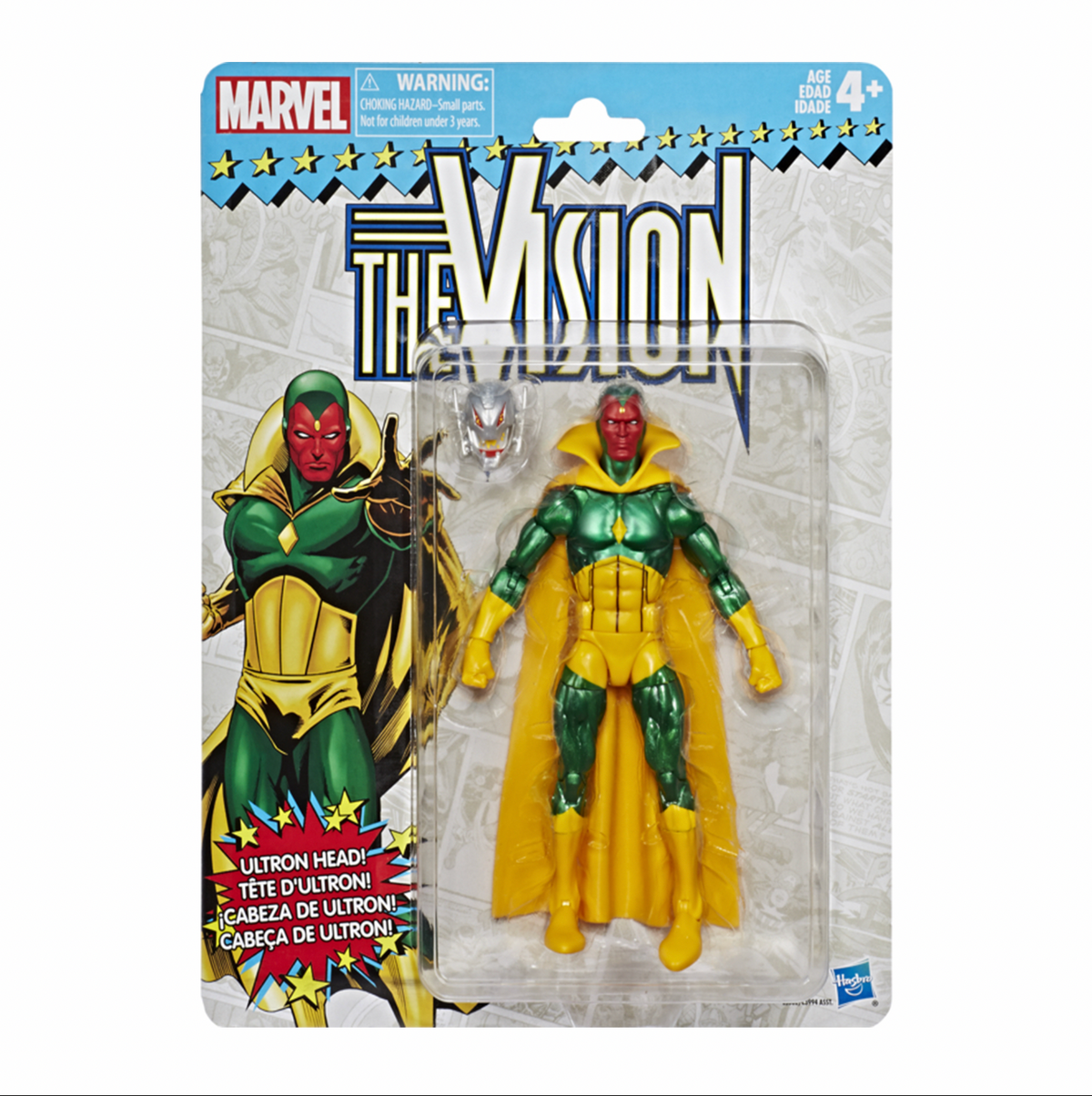 Vision Retro Card (Marvel Legends Retro, Hasbro) *SEALED* product image 1, provided for visual reference and product detail