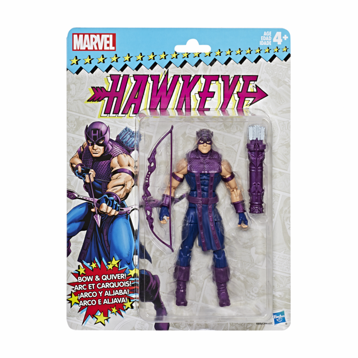 Hawkeye Retro Card (Marvel Legends Retro, Hasbro) *SEALED* product image 1, provided for visual reference and product detail