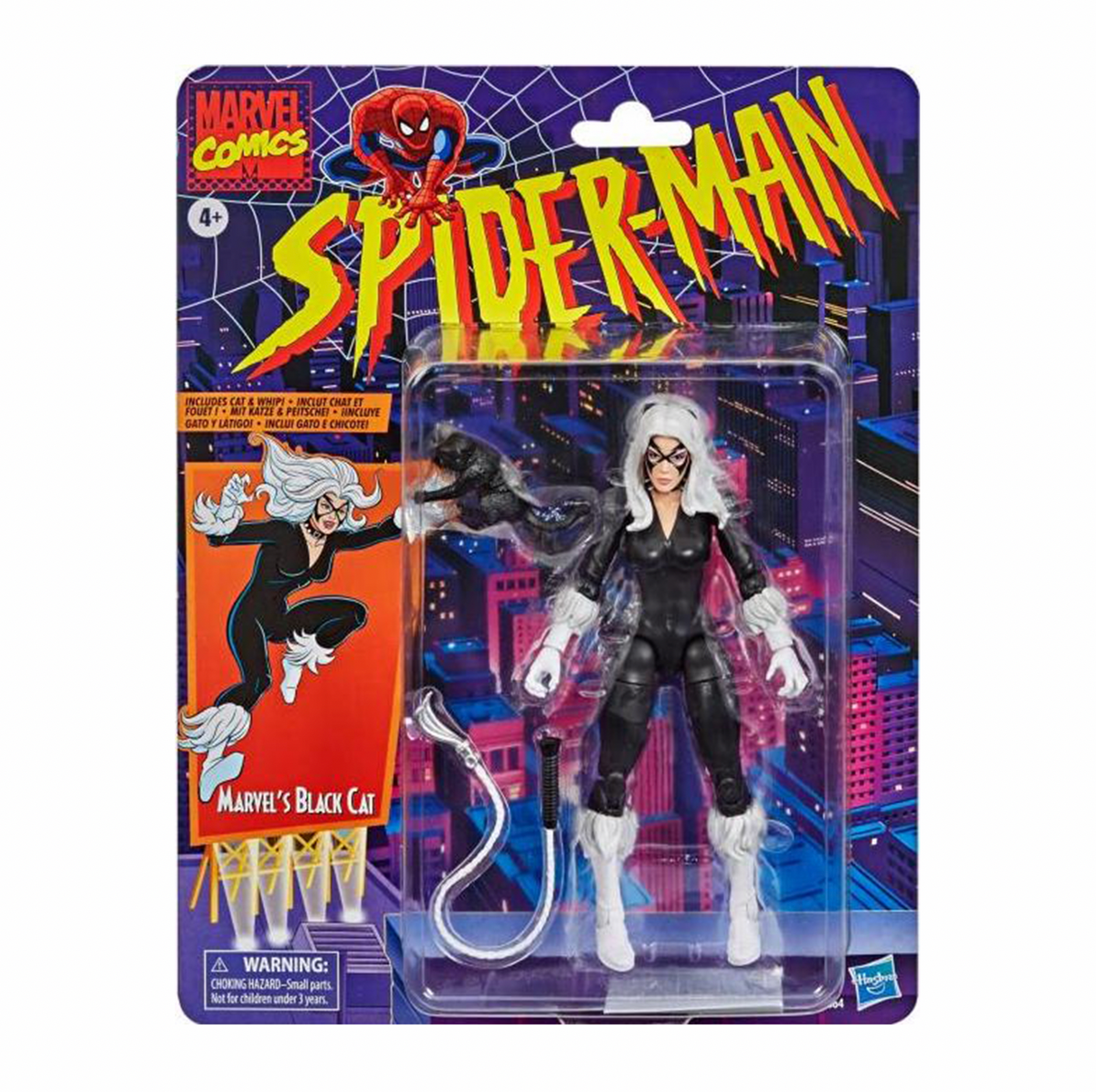 Black Cat Retro Card (Marvel Legends Retro, Hasbro) SEALED product image 1, provided for visual reference and product detail