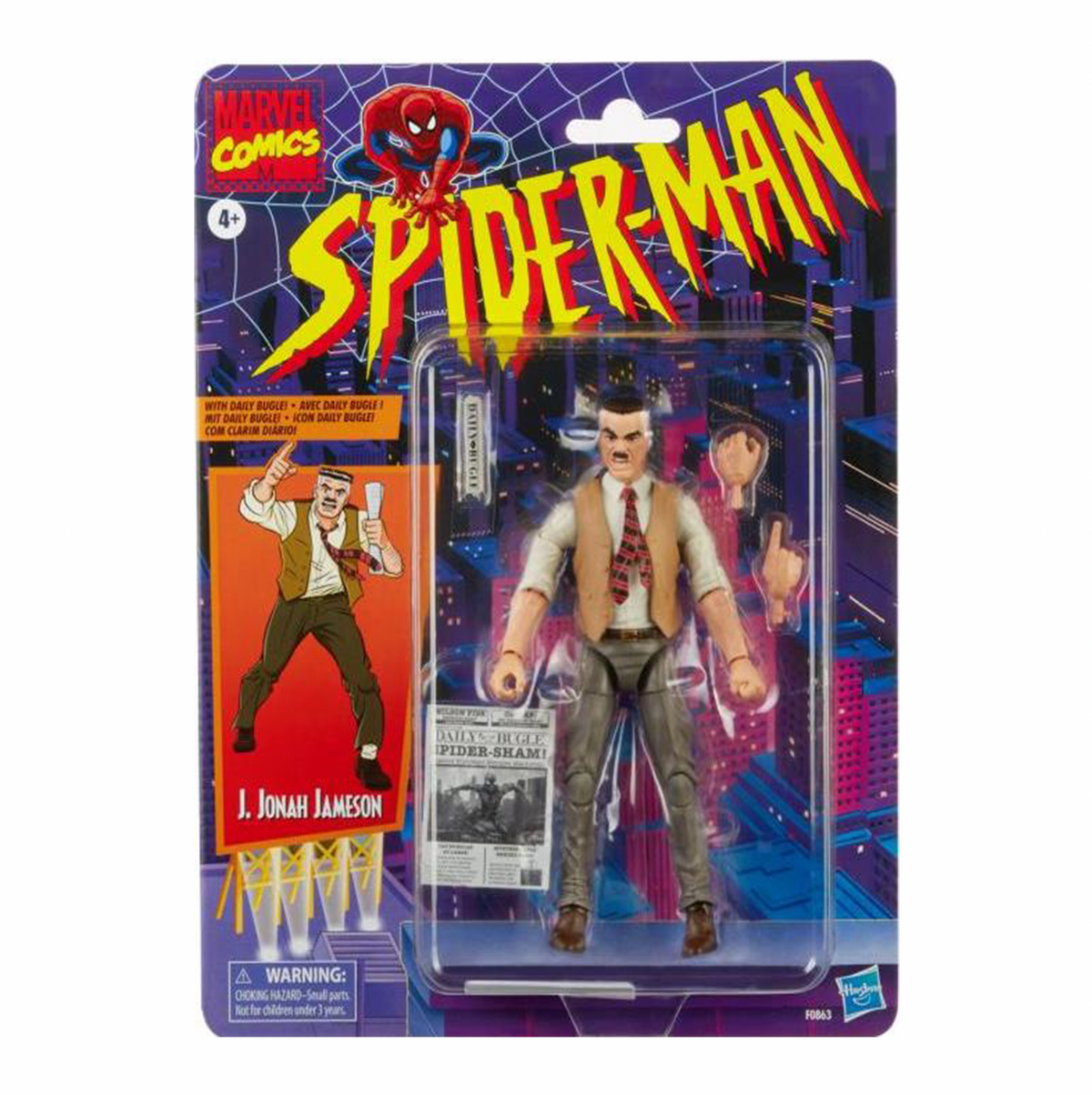 J Jonah Jameson Retro Card (Marvel Legends Retro, Hasbro) SEALED product image 1, provided for visual reference and product