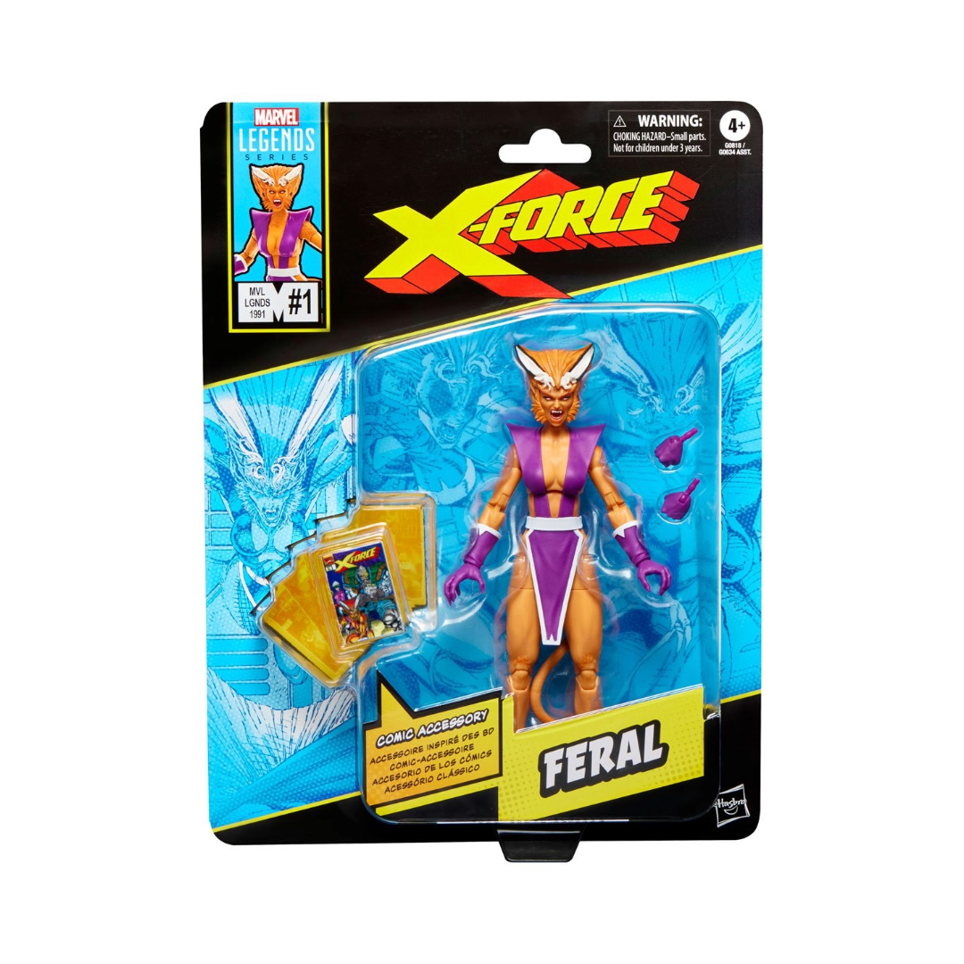Feral Retro Card (Marvel Legends, X-Force, Hasbro) SEALED product image 1, provided for visual reference and product detail