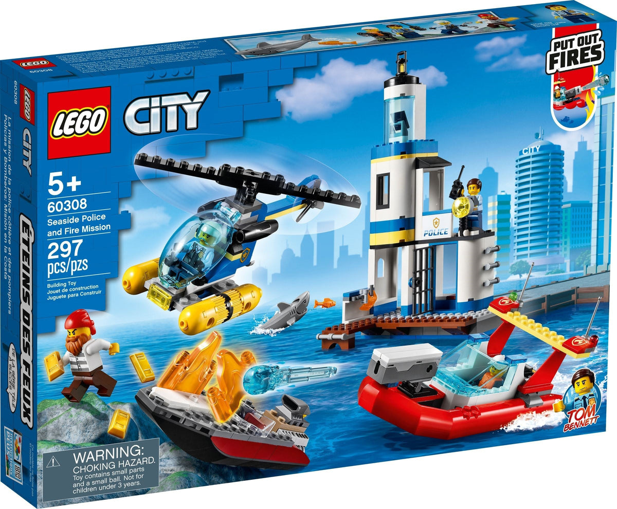 60308 LEGO City: Seaside Police and Fire Mission (Retired) (New Sealed) product image 1, provided for visual reference and